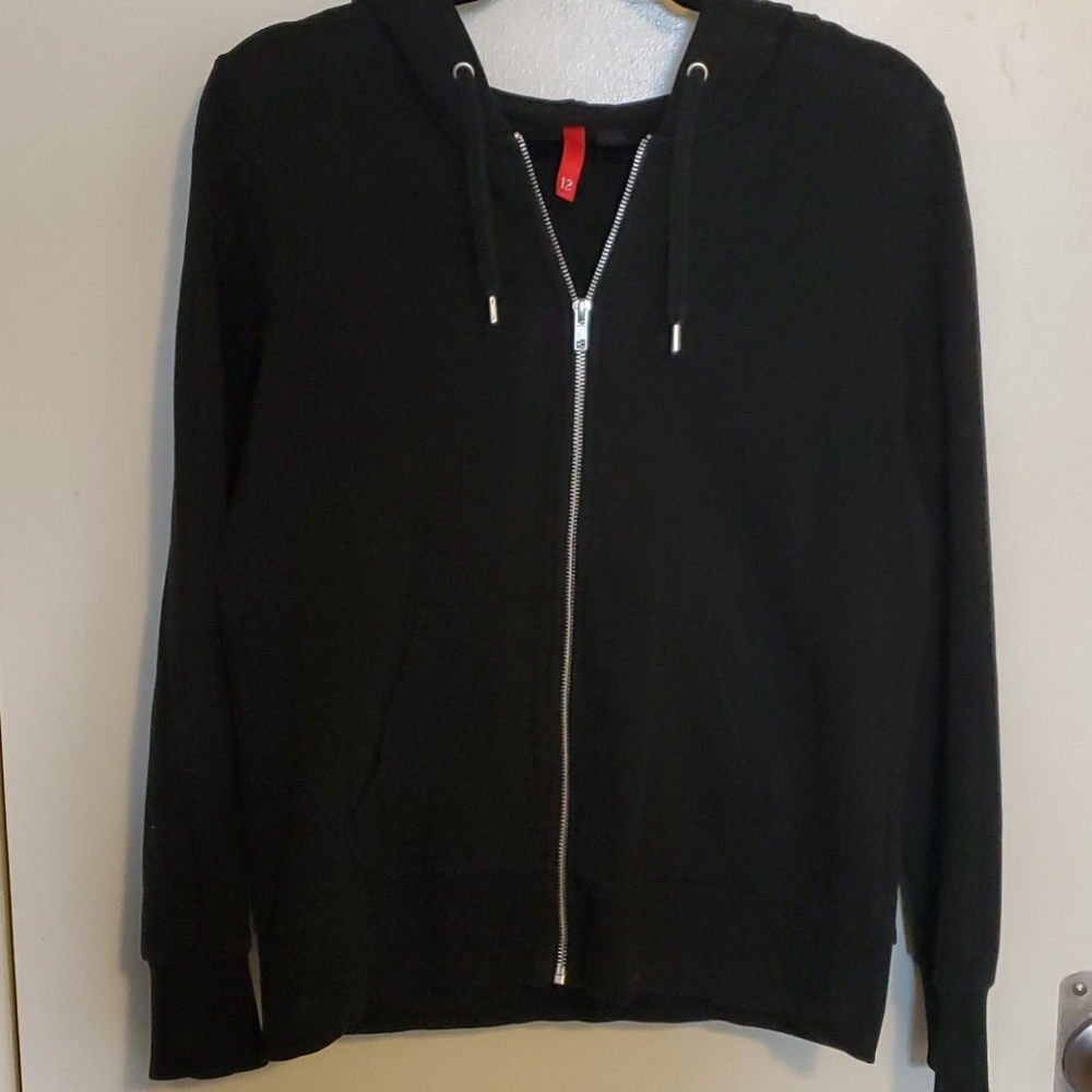 H&M divided black zip hoodie